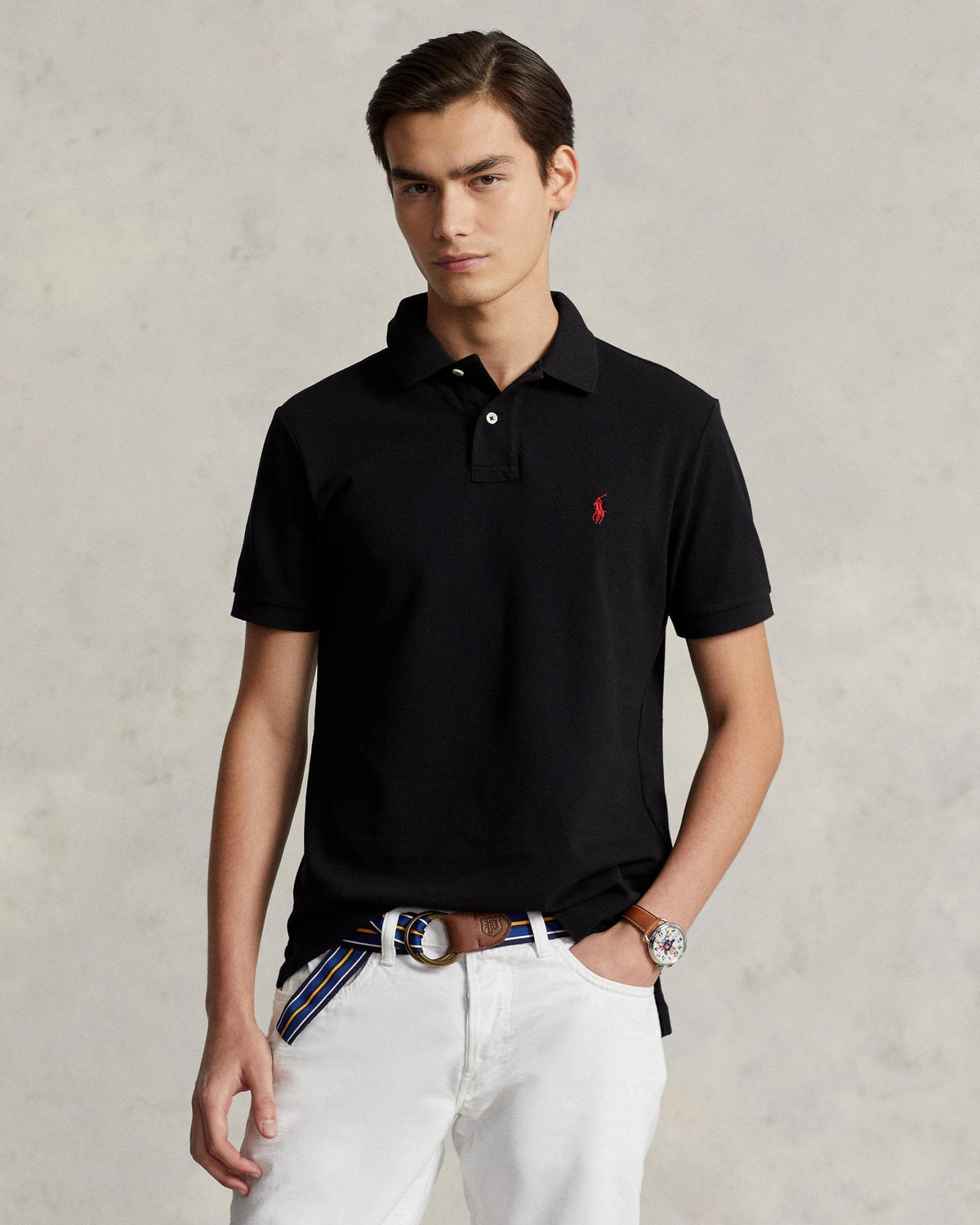 Men's Classic Cotton Polo Shirt Black