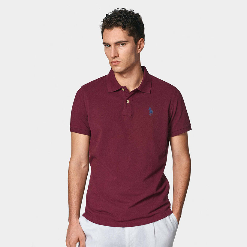 Men's Classic Cotton Polo Shirt Maroon - Dazzler Store