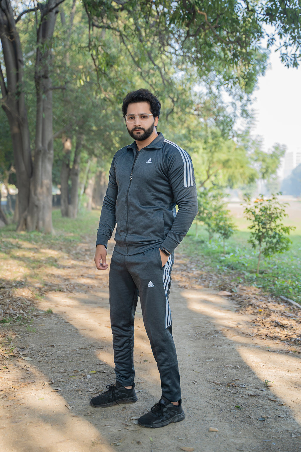 A-D-S Premium Quality Charcoal Black Tracksuit - Dazzler Store