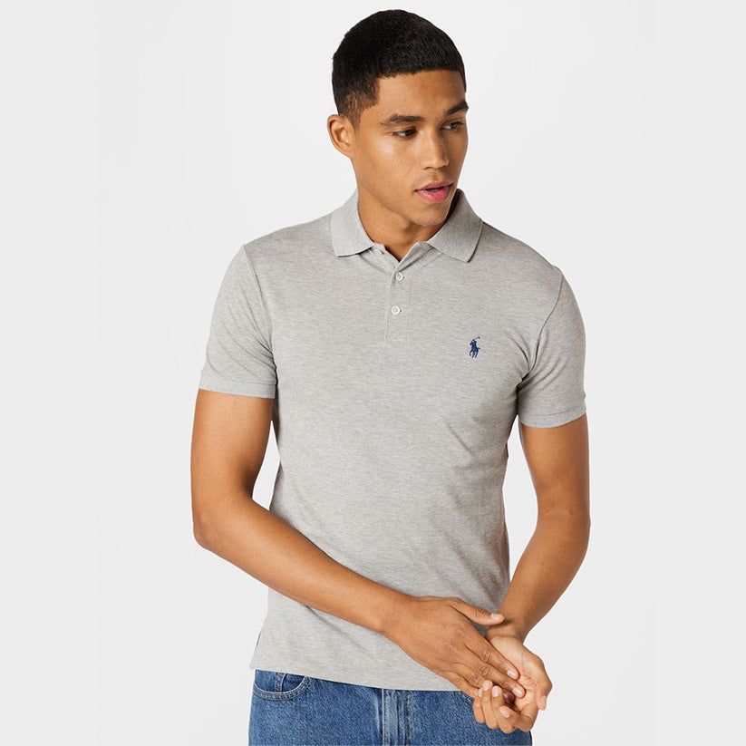 Men's Classic Cotton Polo Shirt Grey - Dazzler Store
