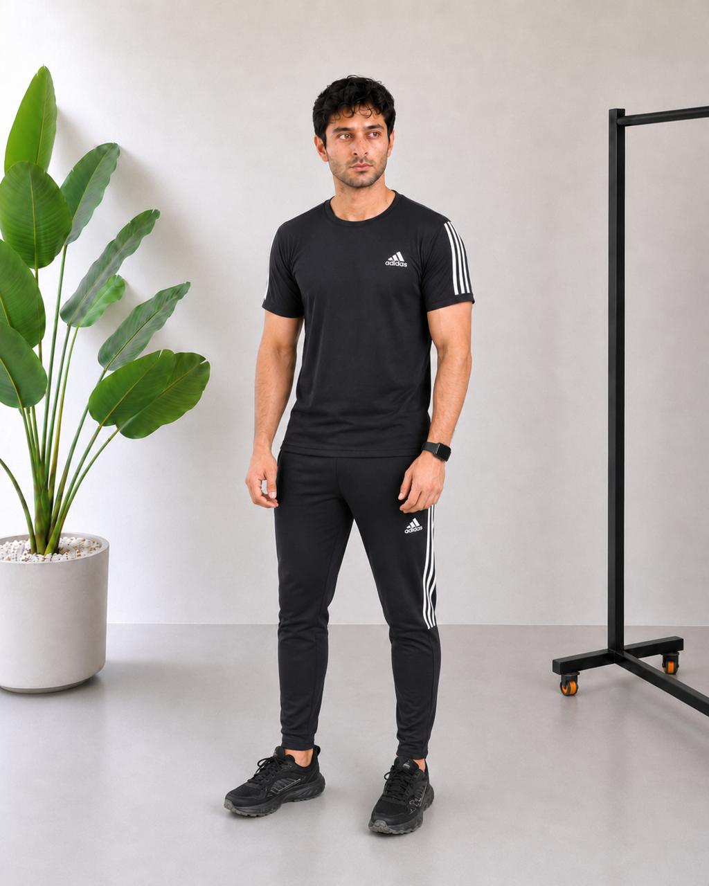 Tri-liner Black Performance Tracksuit