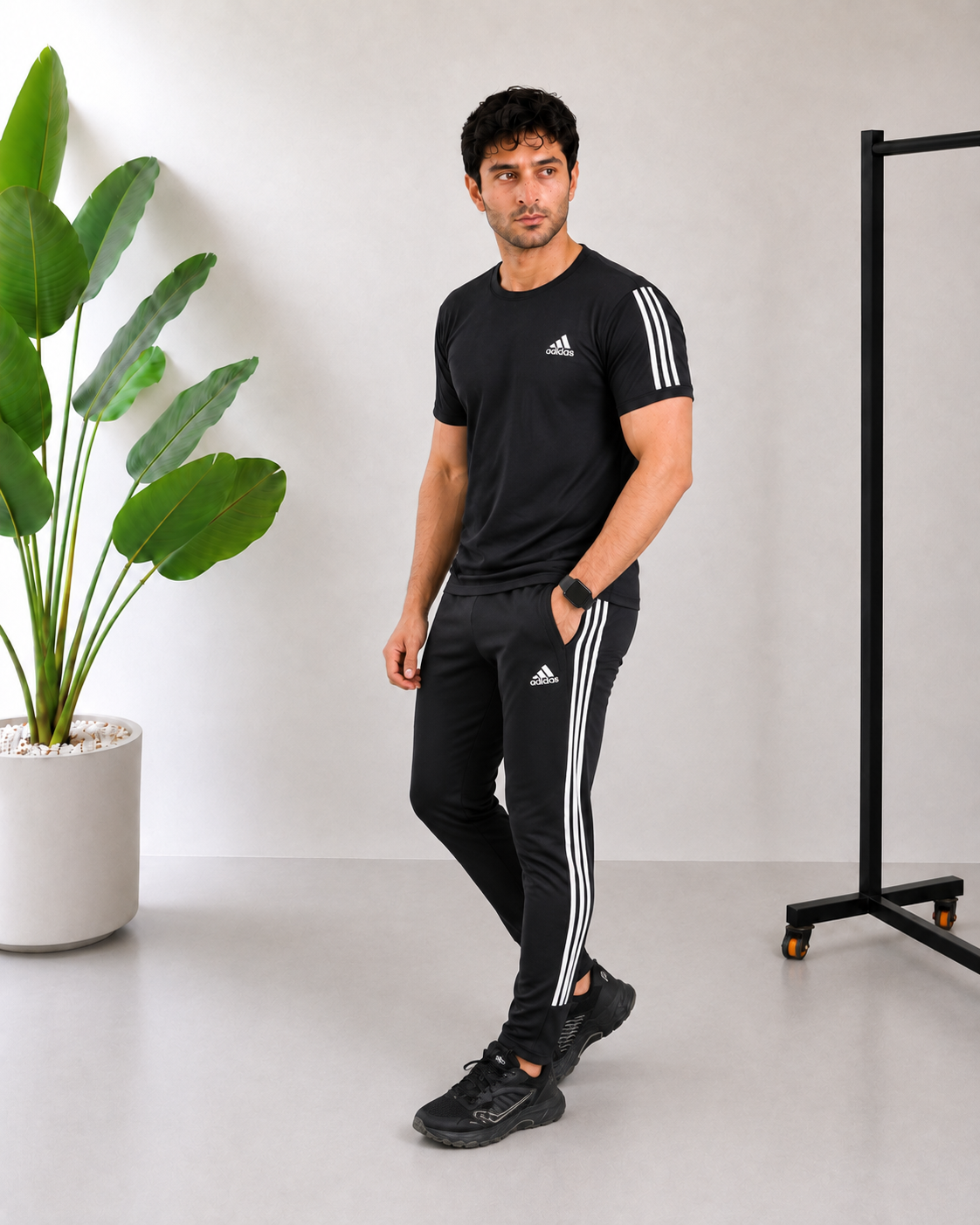 Tri-liner Black Performance Tracksuit