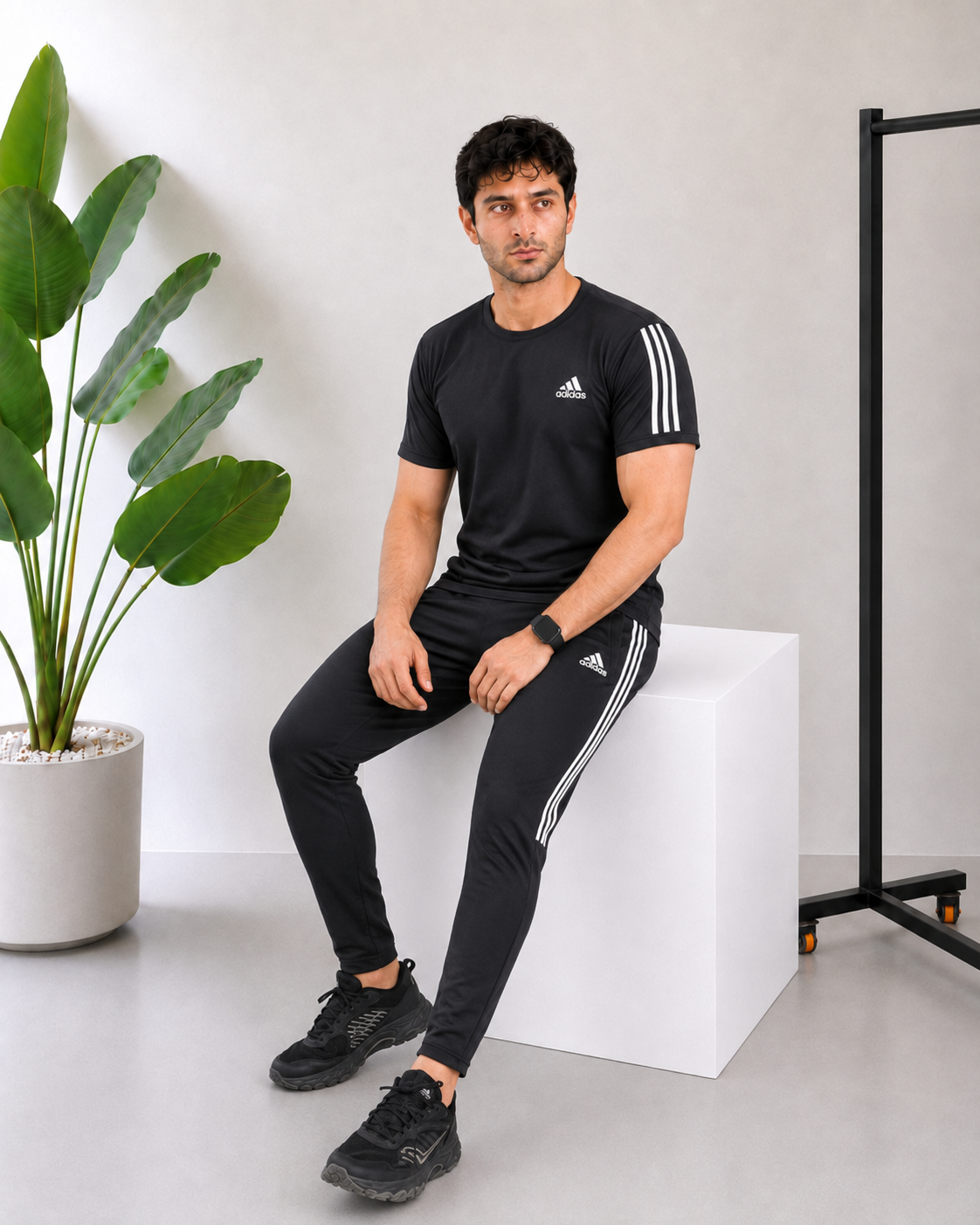 Tri-liner Black Performance Tracksuit