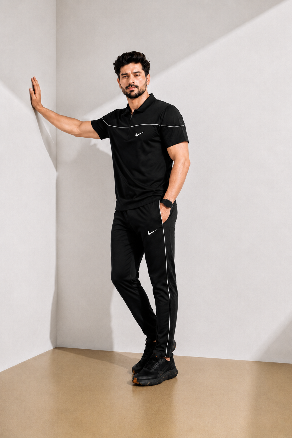 N-I-K-E Zipper Black Dri-FIT Tracksuit