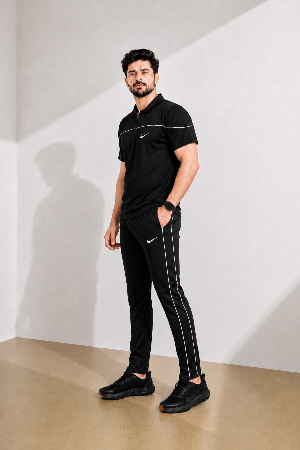 N-I-K-E Zipper Black Dri-FIT Tracksuit