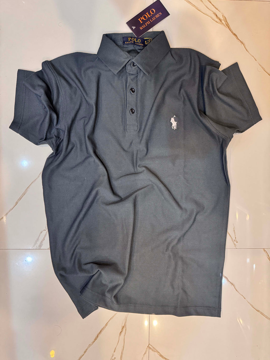 Men's Popcorn Texture  Polo Shirt Grey - Dazzler Store