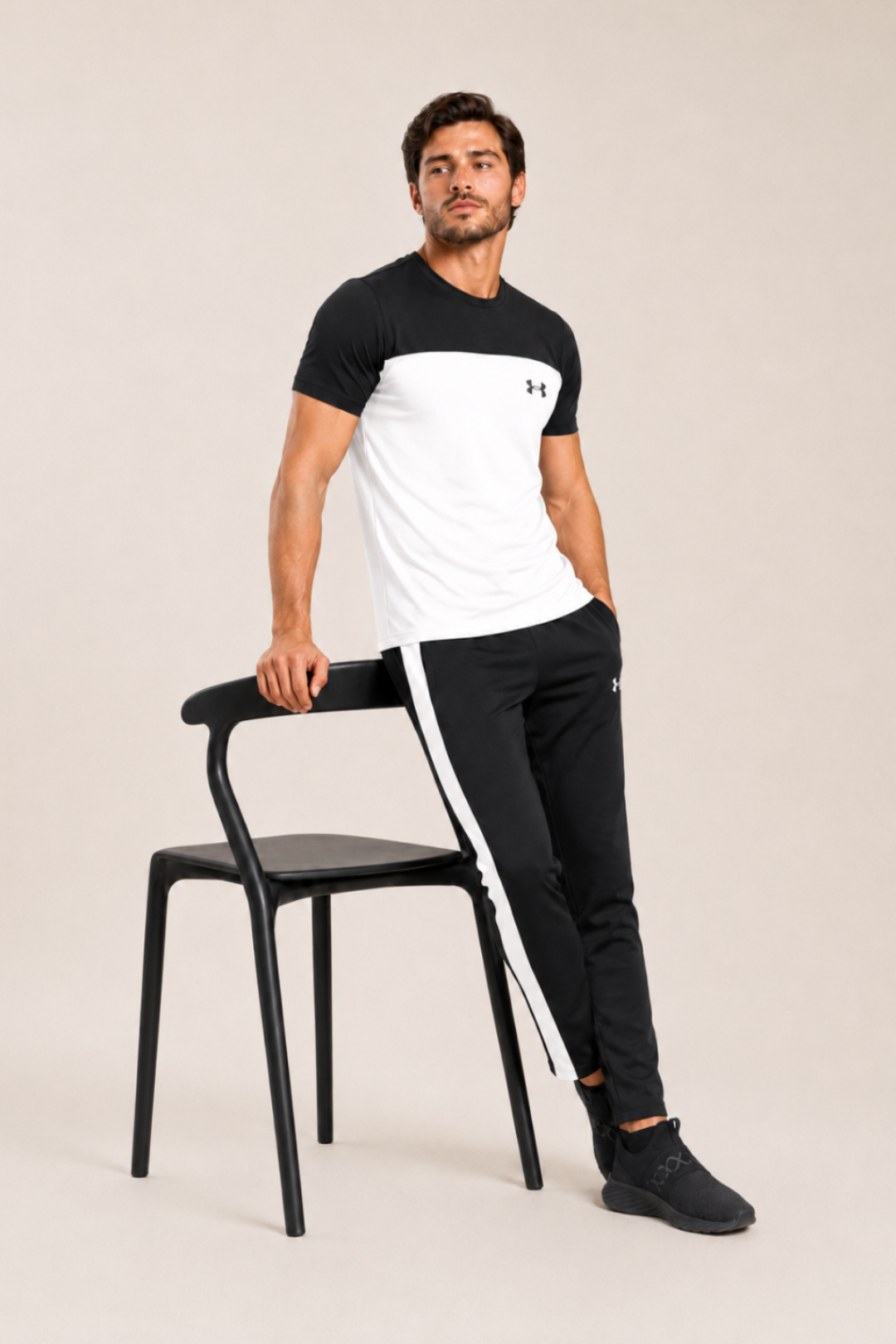 U-A Black & White Summer Tracksuit