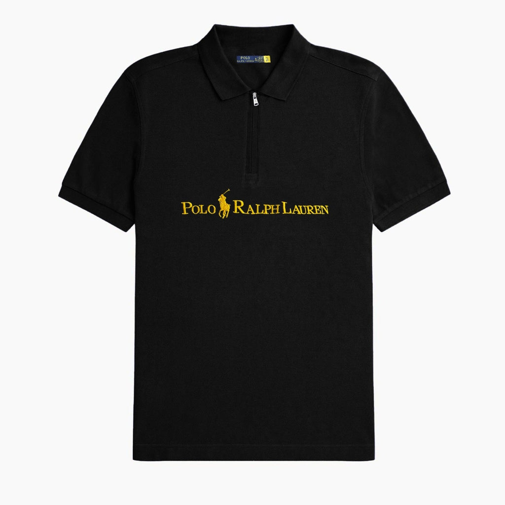 Men's Zipper Polo Shirt Black - Dazzler Store